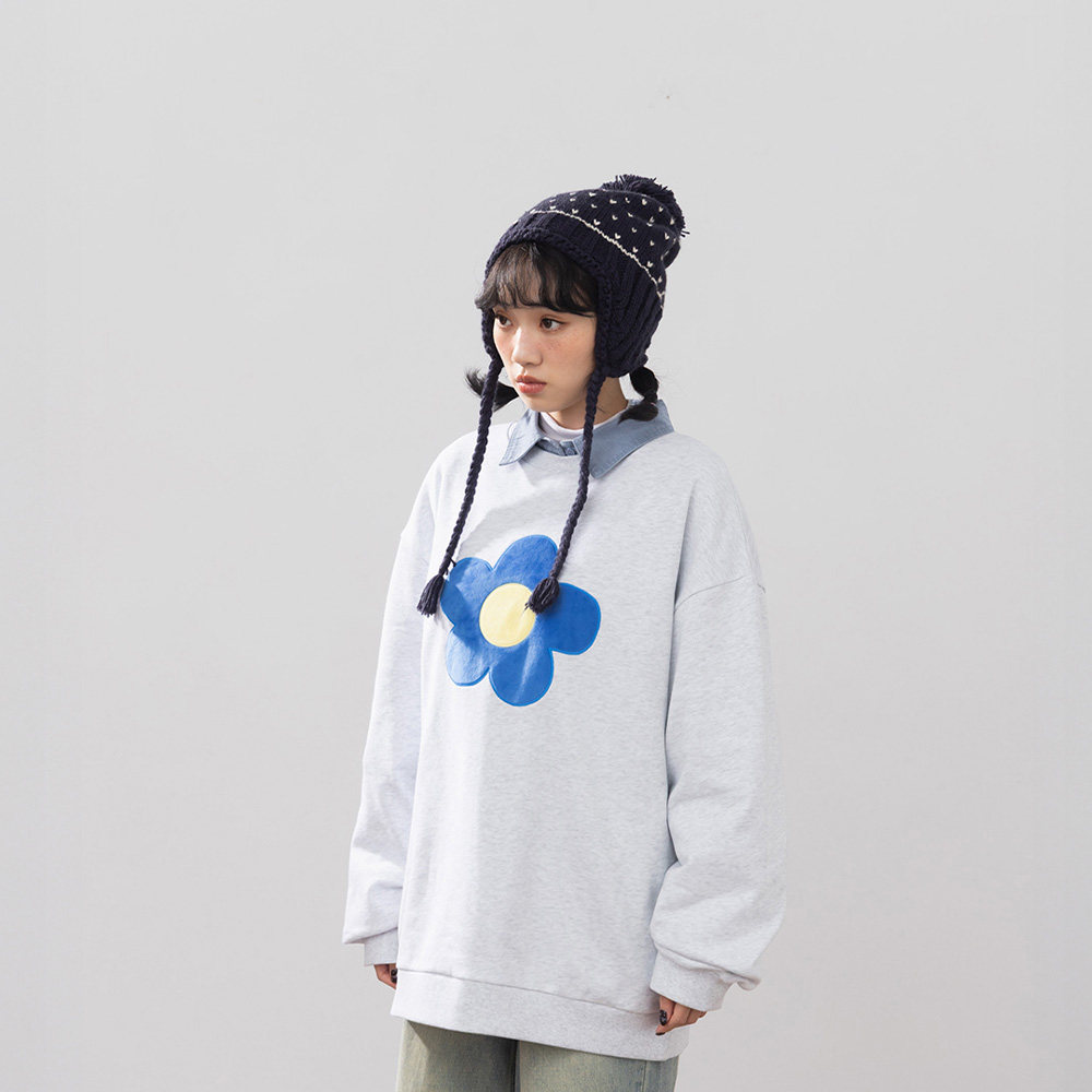 立体磨毛花花长袖卫衣