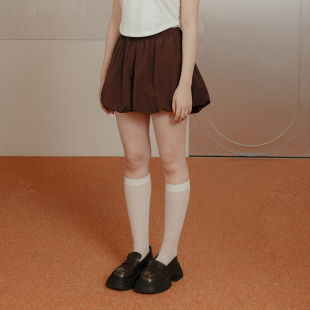 素面澎澎花苞造型松紧短裤 女装 04130329 2026春夏新品 QUEENSHOP