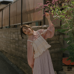 多层网纱剪接绑带拉链背心杏01099203 女装 QUEENSHOP 2025秋冬新品