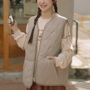 衍缝铺棉造型宽版 女装 背心02080320 2025秋冬新品 QUEENSHOP