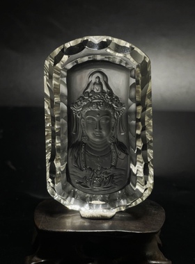 天然白水晶观音吊坠钻石切割工艺千禧刻面观世音菩萨挂件项链男女