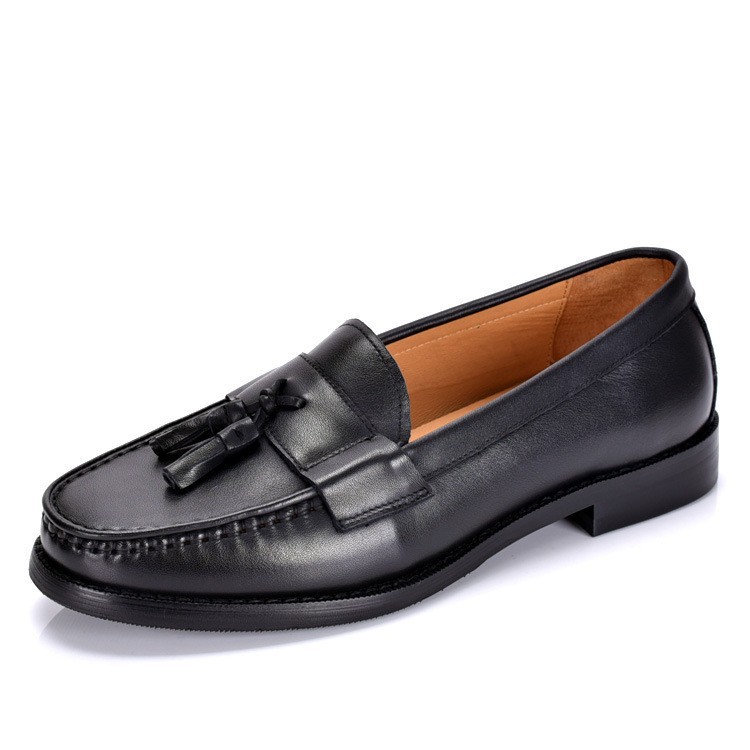 男士头层牛皮流苏乐福小皮鞋