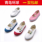 室内布鞋 女童舞蹈鞋 小童白帆布护士鞋 幼儿园体操鞋 学生表演网球鞋