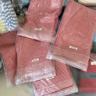 自留韩系红白条纹围巾黑白细条围脖学生女士秋冬季保暖氛围感显白