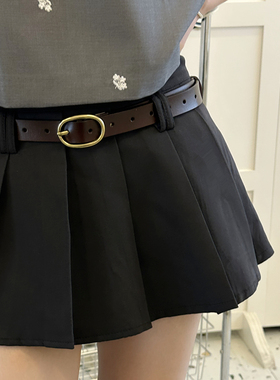 裤带新款女士椭圆金扣JK风