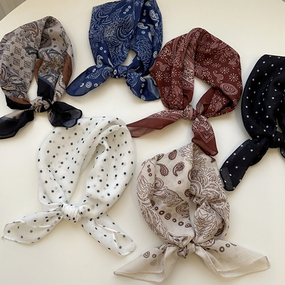 腰花围脖围巾发带美拉德色系秋天