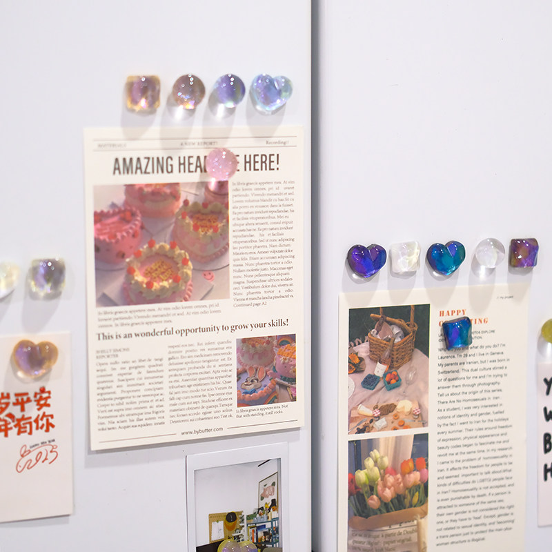 2026新款星空闪粉冰箱贴磁贴韩国ins洞洞板磁吸贴装饰吸铁石,家居饰品,冰箱贴,淘宝优惠券,粉丝福利购,淘宝优惠卷