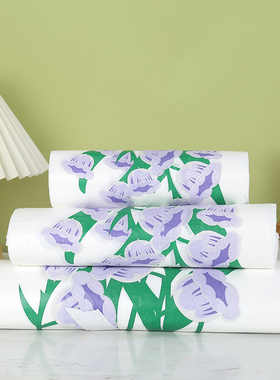 塑料袋紫色花卉餐厅外卖袋椰冻烘焙果切手提袋饮品冰粉打包袋批发