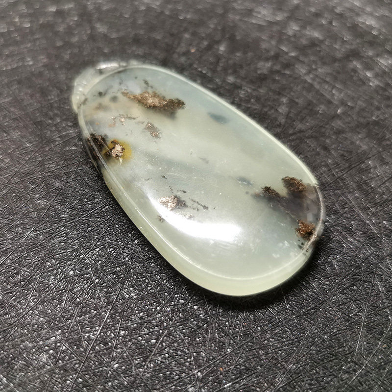 纯天然岫玉水墨料意境平安无事牌玉吊坠挂件孤品一物一拍支持复检