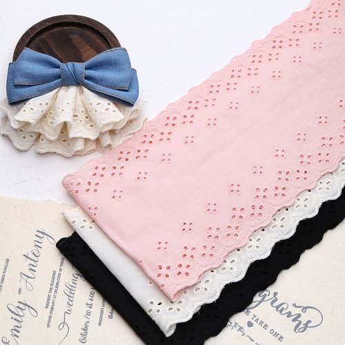 水溶刺绣镂空双边棉布花边