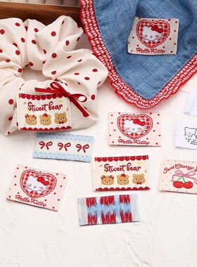 可爱卡通布标布贴织唛手工发圈配饰缝纫diy手工材料辅料