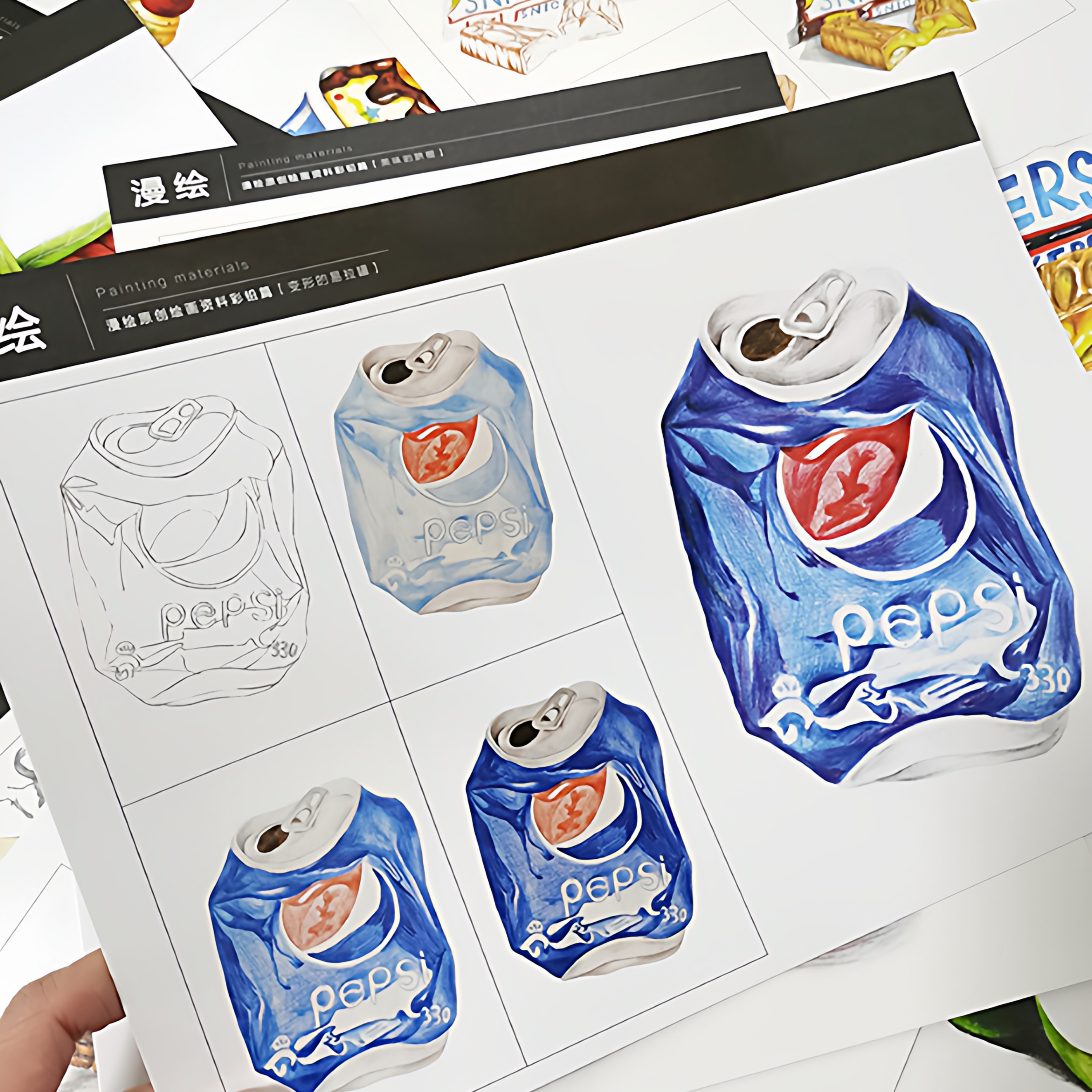 儿童精微彩铅线描系列临摹卡32张