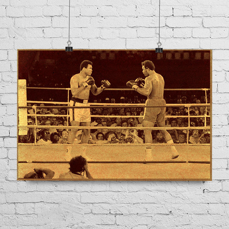 拳王阿里海报ali海报健身馆拳击馆装饰画挂画格斗拳击经典挂画