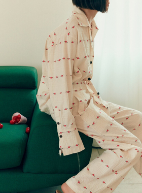 韩国代购 minjiena ROSE&LILY 磨毛须 衬衫 长裤