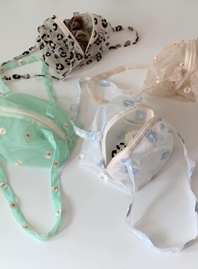 韩国代购 keike mini 花卉 pouch 网纱 手拎包