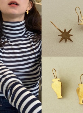 韩国代购 astre ins博主fever同款 antique gold  复古耳环