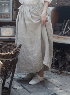 韩国代购 JAMMER Gwen herringbone 亚麻半身裙