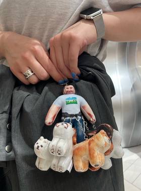 韩国代购 softthumbnail 搞怪 毛绒 钥匙扣/包挂件