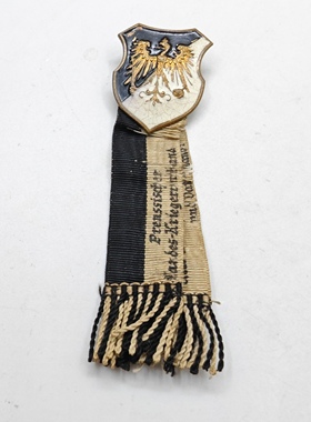 德国普鲁士老兵协会会员章，铜镀金漆面，背打柏林标