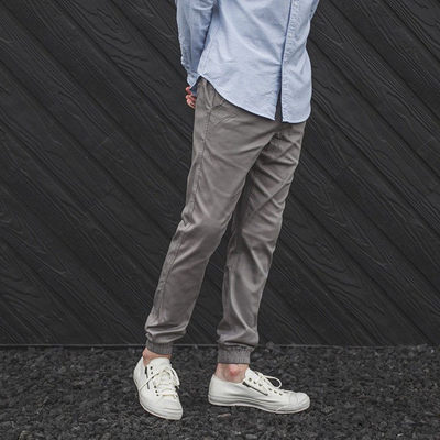 经典防水弹力慢跑修身束脚裤