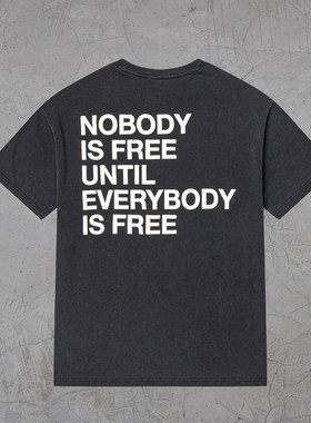 纽约潮牌Profound Foundation支线 自由哲学标语发泡印花短袖T恤