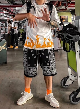 纽约潮牌Profound Foundation支线 民族风腰果花 五分裤休闲短裤