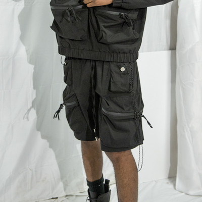 纽约潮牌Profound Foundation支线 弹力尼龙 廓形多袋机能风短裤