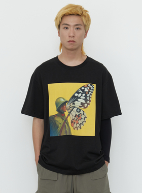 纽约潮牌Profound Foundation支线 士兵与蝴蝶 美式街头宽松短袖