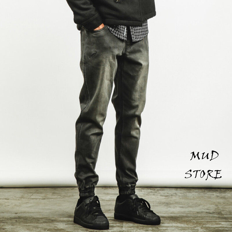 Chaopai Publish pacific jogger Washed Do the old Wear white Elastic force Denim pants bundle INS Ultra-firein the Men's clothing, Jeans  category - from Buy2taobao.com to provide professional Taobao agent buy service