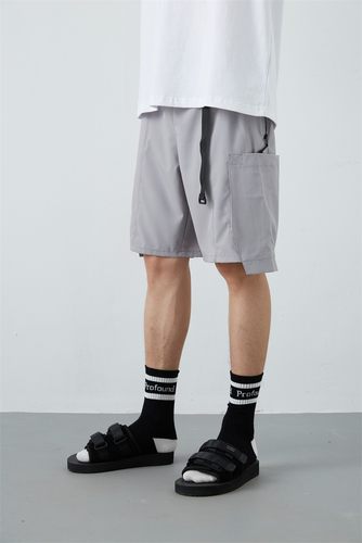 XMXX SUPPLY轻机能风 户外工装大口袋 幻影格纹 轻薄弹力尼龙短裤