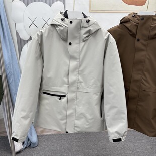 机能风连帽羽绒服男可拆卸内胆防风防水保暖中长款三合一羽绒服