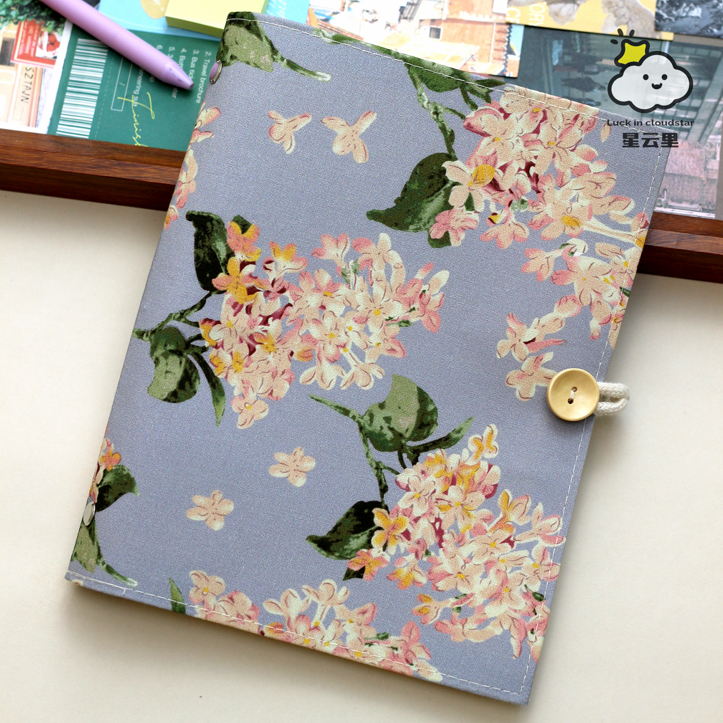 星云里复古桂花原创A5A6布艺本子活页手帐记事日记礼物集章日程,文具电教/文化用品/商务用品,手帐/日程本/计划本,淘宝优惠券,粉丝福利购,淘宝优惠卷