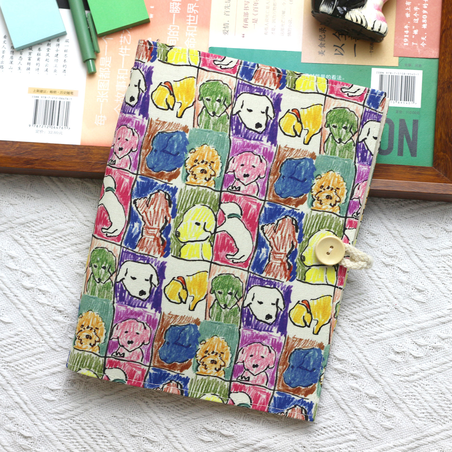 星云里蜡笔小狗原创A5A6布艺本子活页手帐记事日记日程礼物集章,文具电教/文化用品/商务用品,手帐/日程本/计划本,淘宝优惠券,粉丝福利购,淘宝优惠卷