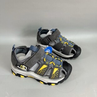 外贸出口俄罗斯男童儿童凉鞋包头运动凉鞋轻便防滑防水原单