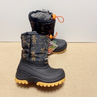 外贸出口羊毛儿童男童雪地靴防滑防水-30冬季棉靴毛靴加厚短靴黄