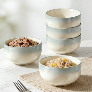 釉下彩饭碗家用2026新款 小碗高级感 简约高颜值碗盘陶瓷餐具漂亮