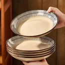 复古陶瓷盘子家用菜盘2025新款 釉下彩深盘餐盘高级感陶瓷碗盘餐具