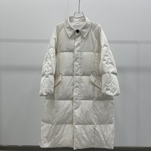 艾诺丝贝贝旗舰店2024冬季新款长款衬衫式POLO领羽绒服女41120046