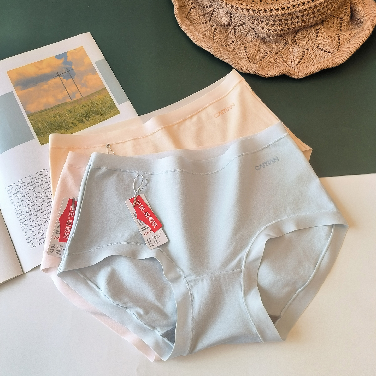 彩田新款纯棉青年女士三角裤