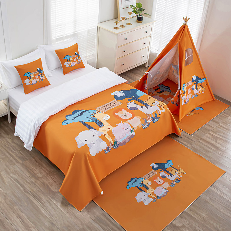 卡通森林乐园宾馆酒店床尾巾床旗床尾垫床盖床尾装饰条亲子房搭巾,床上用品,床盖,淘宝优惠券,粉丝福利购,淘宝优惠卷