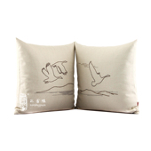 包邮 大雁 手绣抱枕套汽车靠垫丝带绣靠包沙发靠背套午睡枕送枕芯