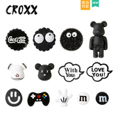 洞洞鞋 配饰黑色磨砂装 饰扣鞋 CROXX 花配件diy高级适配Cross Crocs