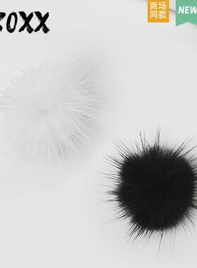 CROXX 洞洞鞋配饰拖鞋装饰物diy豆豆鞋仿貂绒鞋花卡扣适配crocs