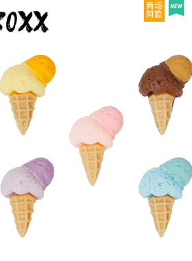 CROXX 仿真食玩冰淇淋洞洞鞋配饰装饰扣可爱鞋花鞋扣适配Cross