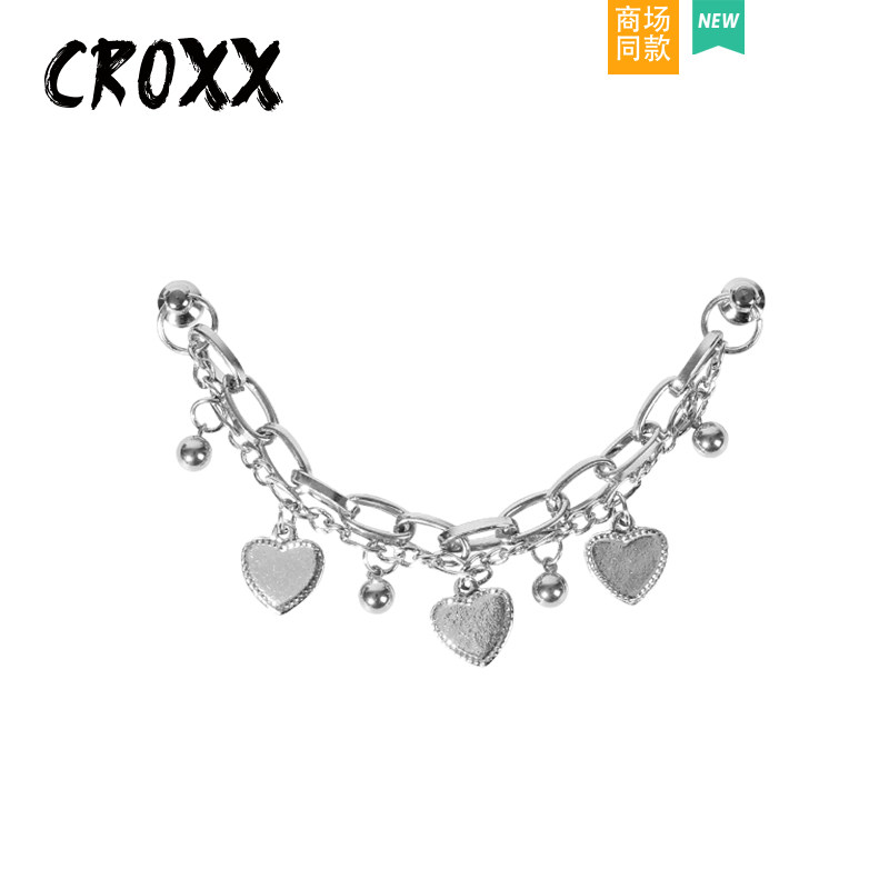 CROXX欧美风金属爱心鞋链设计感鞋花装饰鞋扣diy卡扣适配Crocs