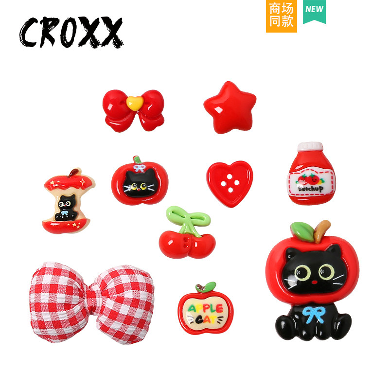 CROXX洞洞鞋配饰可爱猫咪蝴蝶结鞋花可爱鞋扣配件适配crocs/cross