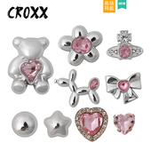 扣装 CROXX 花鞋 配饰电镀爱心小熊鞋 饰扣diy配件配饰 洞洞鞋
