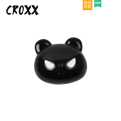 CROXX 洞洞鞋配饰黑色愤怒熊猫装饰扣diy配饰 卡扣鞋花 鞋扣