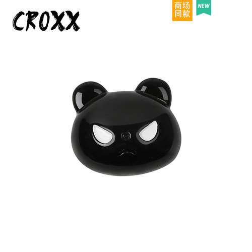 CROXX 洞洞鞋配饰黑色愤怒熊猫装饰扣diy配饰 卡扣鞋花 鞋扣