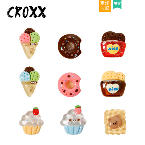 CROXX 透明食玩冰淇淋洞洞鞋配饰鞋扣鞋花diy卡扣配件适配Cross